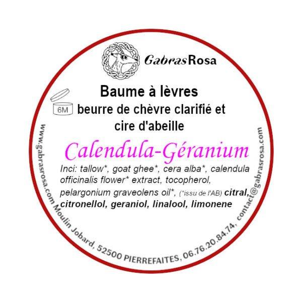 Baume à lèvres Calendula-Géranium 8 g au ghee de chèvre – Image 2